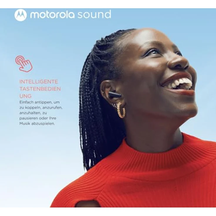 Motorola Buds 125, True Wireless In-Ear Kopfhörer mit IPX5 Spritzwasserschutz, 17 Stunden Akkulaufzeit, Schwarz – Bild 5