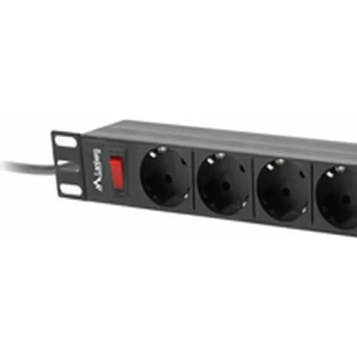 Lanberg PDU-09F-0300-BK, Steckdosenleiste mit 9 Steckdosen und Ein/Aus-Schalter, 3 m Kabel, schwarz – Bild 3
