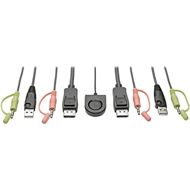 TrippLite by Eaton 2-Port DisplayPort 1.1/USB KVM-Switch mit Audio/Video, eingebauten Kabeln, USB-Peripherie-Freigabe (B032-DPUA2) – Bild 2