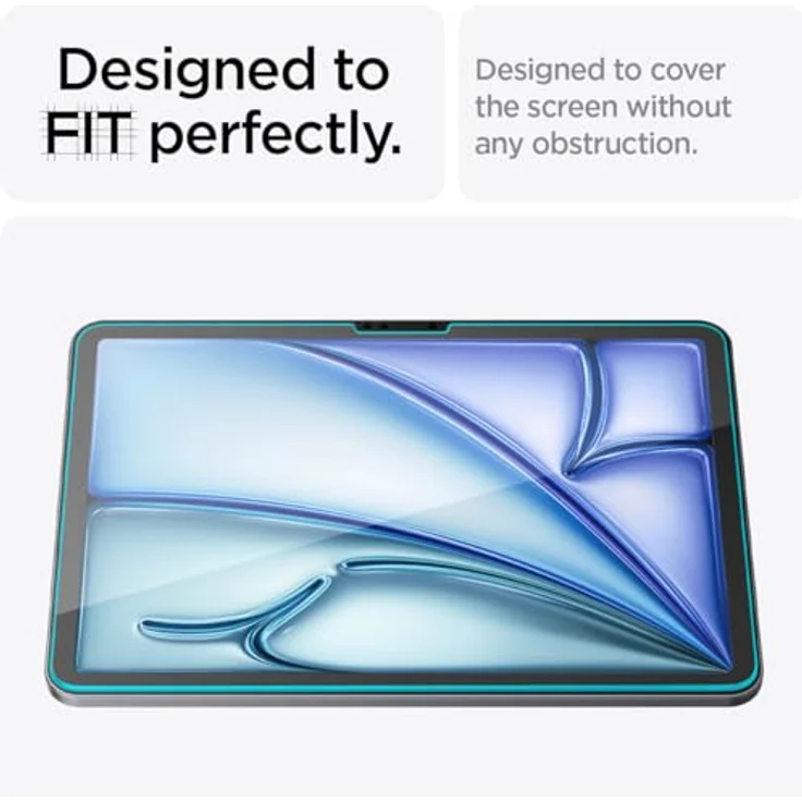 Spigen Glas.tR EZ Fit Schutzglas für iPad Air 6 M2 (2024), 11 Zoll, Kristallklar, 9H Folie, Installationsschablone – Bild 5