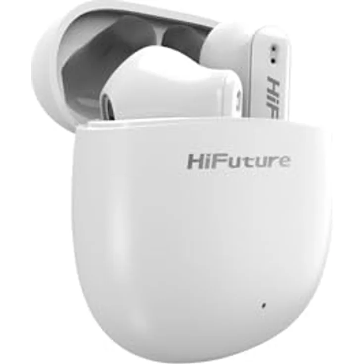 HiFuture Sonic Colorbuds 2 kabellose Kopfhörer, TWS, Bluetooth 5.3, IPX5, 5 Stunden (Kopfhörer), 15 Stunden (mit Ladeetui), weiß