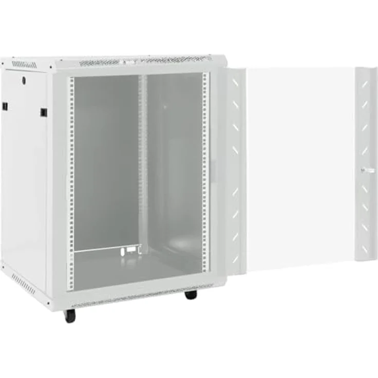 vidaXL 15U Netzwerkschrank 19", abschließbar, grau, 60x45x86 cm, aus kaltgewalztem Stahl, mit abnehmbaren Seitenteilen – Bild 5