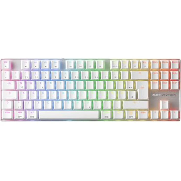 CHERRY XTRFY MX 8.2 Pro TMR, Wireless Gaming-Tastatur mit Tenkeyless Design, CHERRY MK Crystal Switches, 2,4 GHz Funk, Bluetooth und kabelgebunden, PBT-Tastenkappen – Bild 2