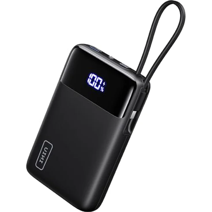 INIU MegaPower 22,5 W, Power Bank 20000 mAh mit USB-C Ein- und Ausgang, eingebautem Kabel, kompaktes Design – Bild 1