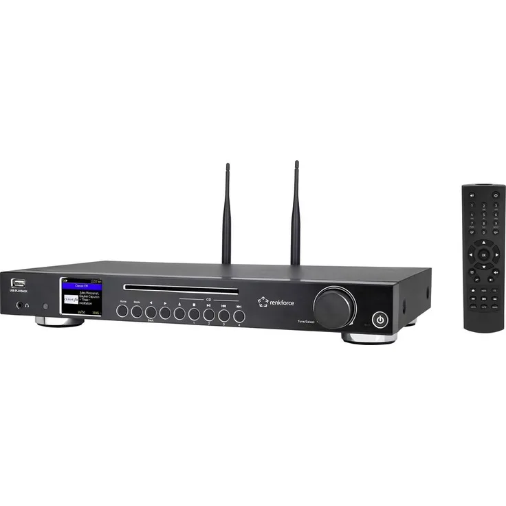 Renkforce RF-DAB-IR1702 Internet CD-Radio, DAB+, FM, Bluetooth®, DLNA, WLAN, schwarz