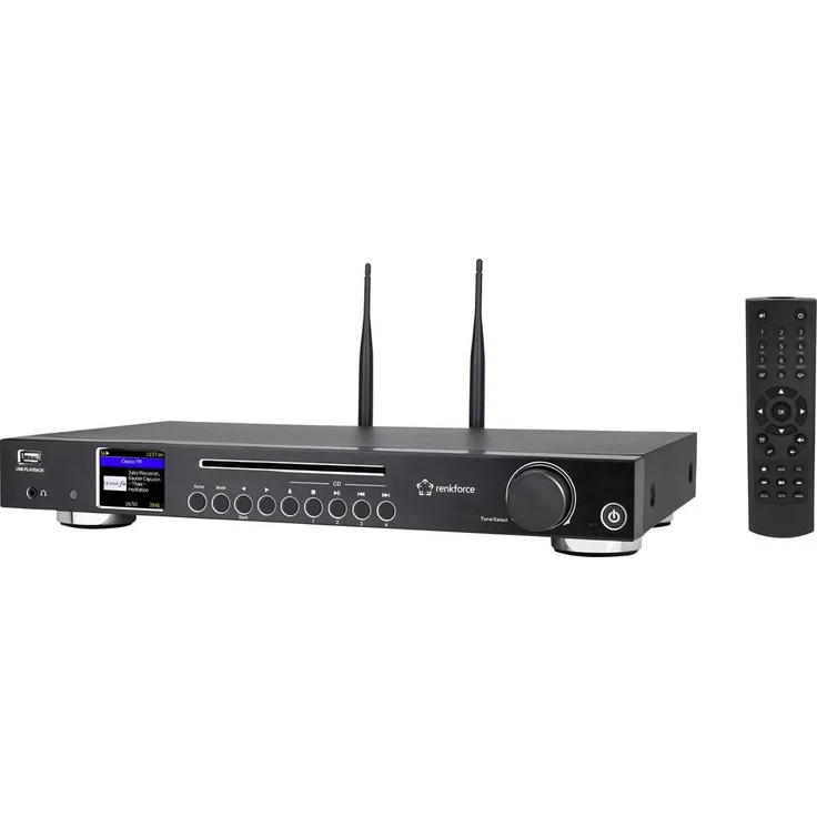 Renkforce RF-DAB-IR1702 Internet CD-Radio, DAB+, FM, Bluetooth®, DLNA, WLAN, schwarz