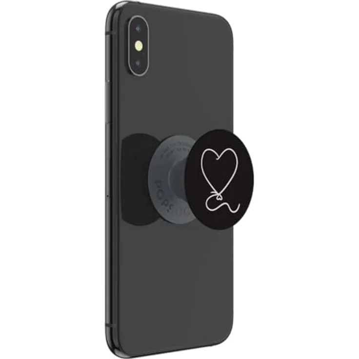 POPSOCKETS PopGrip Basic Heart Balloon, Handyhalterung in Schwarz mit einziehbarem Griff und Ständerfunktion – Bild 5
