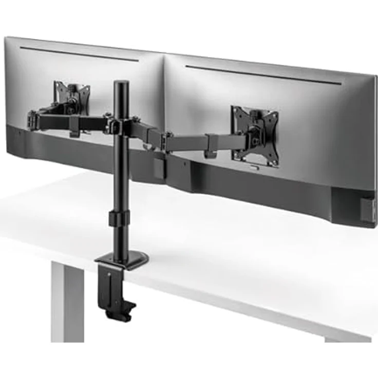 Ranqer Monitor Arm Dual zwart, Metall Halterung für 2 Monitore bis 32", maximale Tragfähigkeit 8 kg, Schwarz – Bild 3