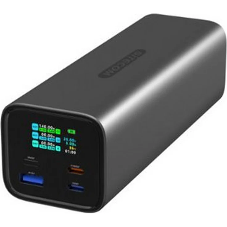 Sitecom Notebook Powerbank 27000 mAh 140W, 2x USB-C und 1x USB-A, Smart Display, Aluminiumgehäuse