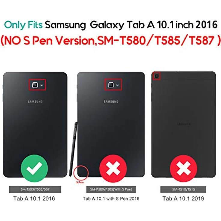 ProCase Hülle für Galaxy Tab A 10.1 T580 T585, mit Mehreren Betrachtungswinkeln, Dokumentenkarte Tasche -Schwarz – Bild 2