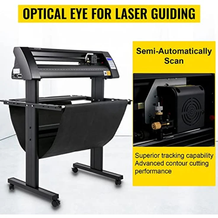 VEVOR Vinyl Schneideplotter 720 mm, Halbautomatischer Folienplotter mit 500 g Schneidkraft, optisches Auge, LED-Display und Signmaster-Software – Bild 2