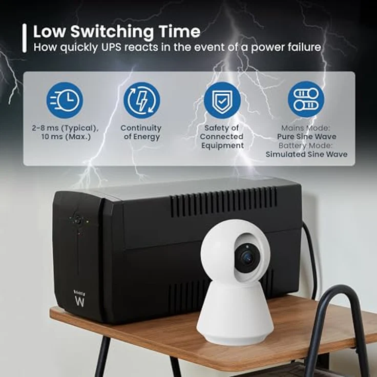 Ewent EW3997, Unterbrechungsfreies Stromversorgungssystem mit 720 W, Mini-Tower-Design, 3 AC-Ausgänge, Sinuswellen-Ausgang – Bild 9