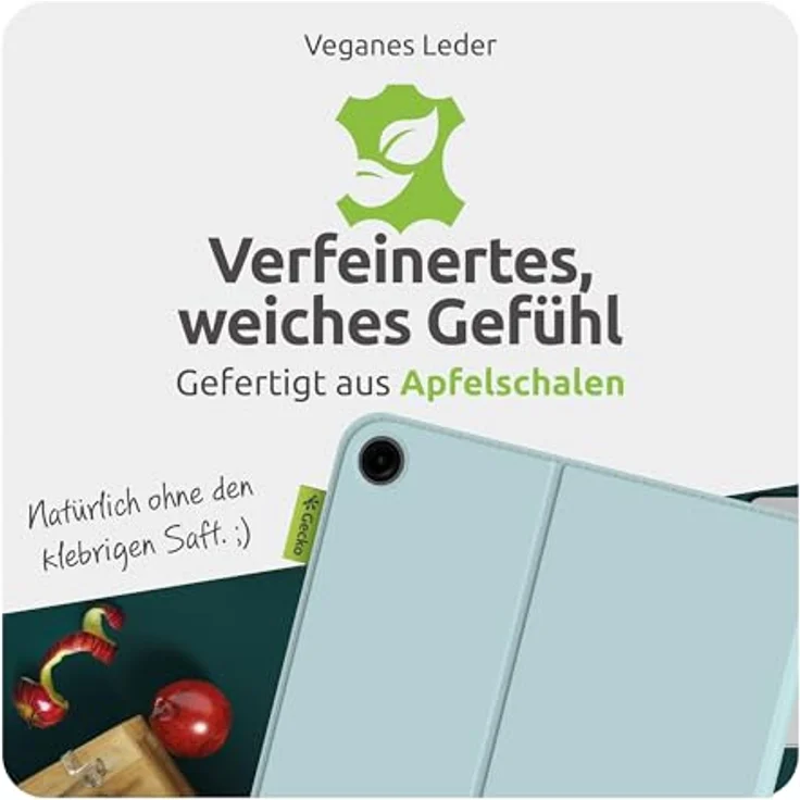 Gecko Covers Tablet Hülle aus Apfelschale für Samsung Galaxy Tab A11 Plus / A9 Plus, mit Schlaf/Wach Funktion, grün – Bild 5