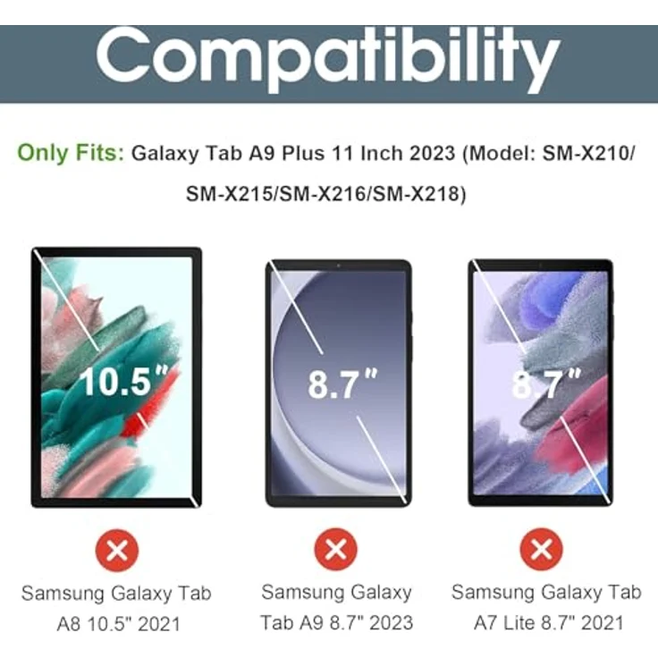 ProCase Hülle für Samsung Galaxy Tab A9+ / A9 Plus 11 Zoll 2023 (SM-X210), Dünn Leicht Smart Cover mit Translucent Frosted Rückseite - Navy – Bild 2