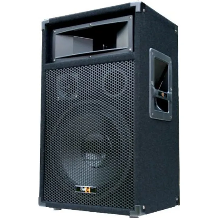 E-Lektron 600W DJ Party Lautsprecher Box - 30cm / 12" Bass PW30 - Stereo 3-Wege Bassreflex System, Schwarzes Metallgitter, Eingelassene Handgriffe