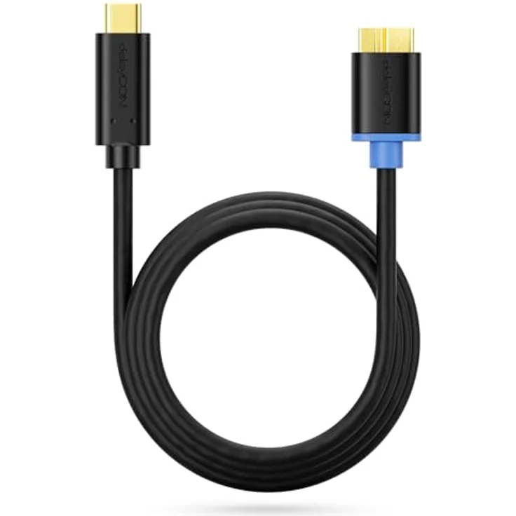 deleyCON 0,5m USB 3.0 Kabel - Stecker Typ 3.1 - USB C auf Micro USB - 5 Gbit/s Ladekabel - Datenübertragung bis zu 5 Gbit/s - Schwarz – Bild 4