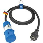 as - Schwabe CEE Camping Adapterleitung 1,5m, CEE-Kupplung 3-polig mit powerlight Spannungsanzeige + Schutzkontaktstecker, für Outdoor-Einsatz mit IP44 I 61406