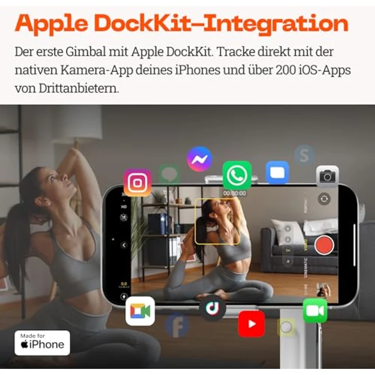 Insta360 Flow Pro - KI-gestützter Smartphone-Gimbal-Stabilisator mit 3-Achsen, Apple DockKit-Integration, Unbegrenztes 360°-Schwenk-Tracking, Stativ integriert, Zusammenklappbar & mobil – Bild 2