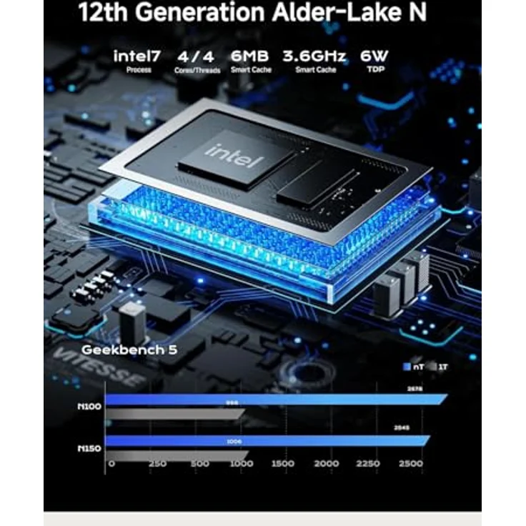 GIGABYTE BRIX s GB-BTIP-N150, Mini-PC N-series N150, Barebone, 0 GB RAM, Intel Graphics, Wi-Fi 5, Bluetooth 5.0 – Bild 3