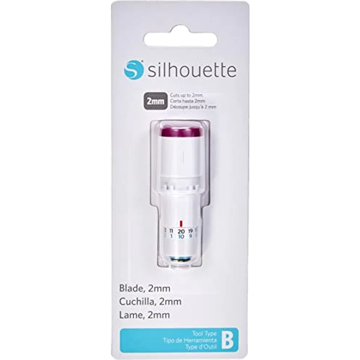 Silhouette SILH-BLADE-2MM Ersatzklingen für Plotter, stufenlos einstellbar, 2 mm Tiefschnittmesser, kompatibel mit Cameo 4, pink und weiß – Bild 3