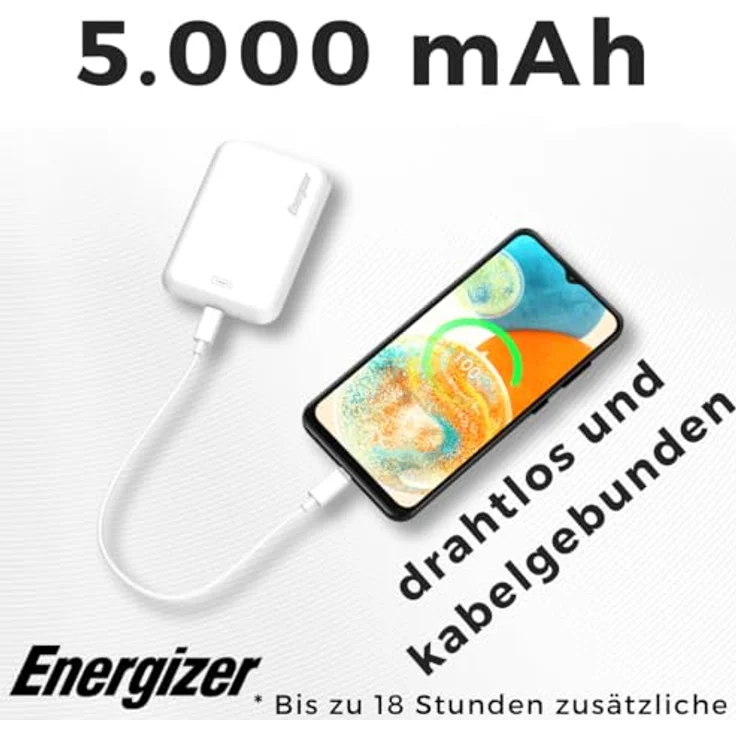 Energizer QM5000 Powerbank 5000mAh, Magnetisches Wireless Charging MagSafe, USB-C PD 20W & USB-A 15W, PowerSafe, Schnellladung, Externer Akku für iPhone & Android, 126g, LED-Anzeige – Bild 2