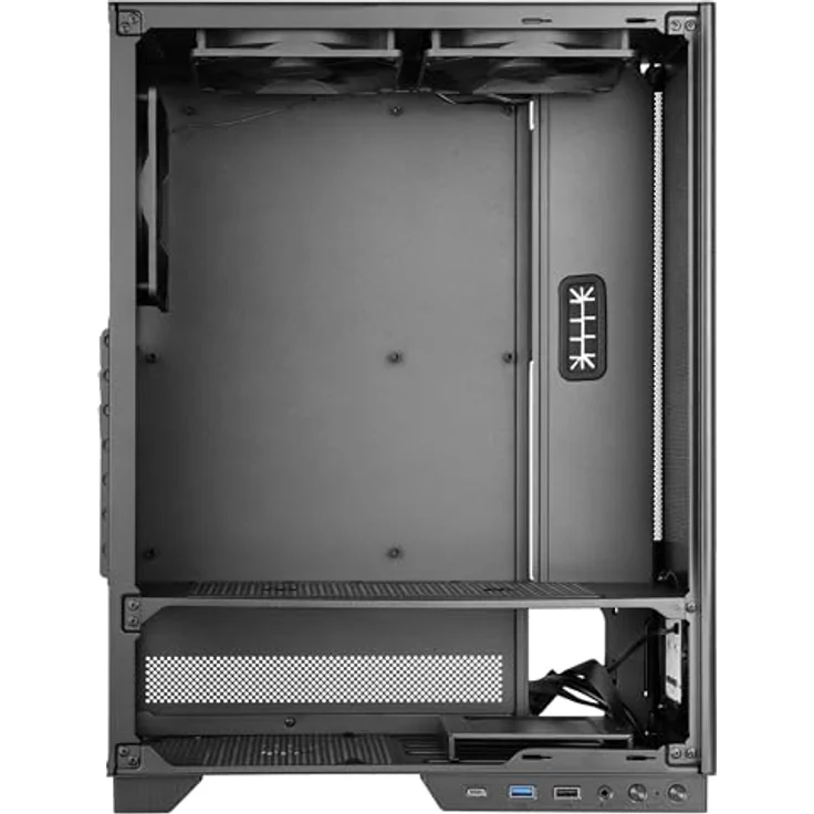 Tacens 2sagitta20, Midi Tower PC-Gehäuse in Schwarz, ATX/Micro ATX/ Mini-ITX, gehärtetes Glas, verbesserte Kühlung, 7 Erweiterungsslots – Bild 4