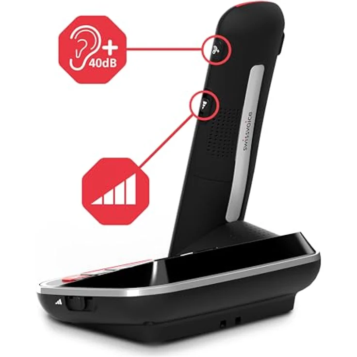 SwissVoice Xtra 2355 Duo Schnurloses Seniorentelefon Anrufbeantworter, Foto-Tasten, Freisprechen, für Hörgeräte kompatibel (00502) – Bild 5
