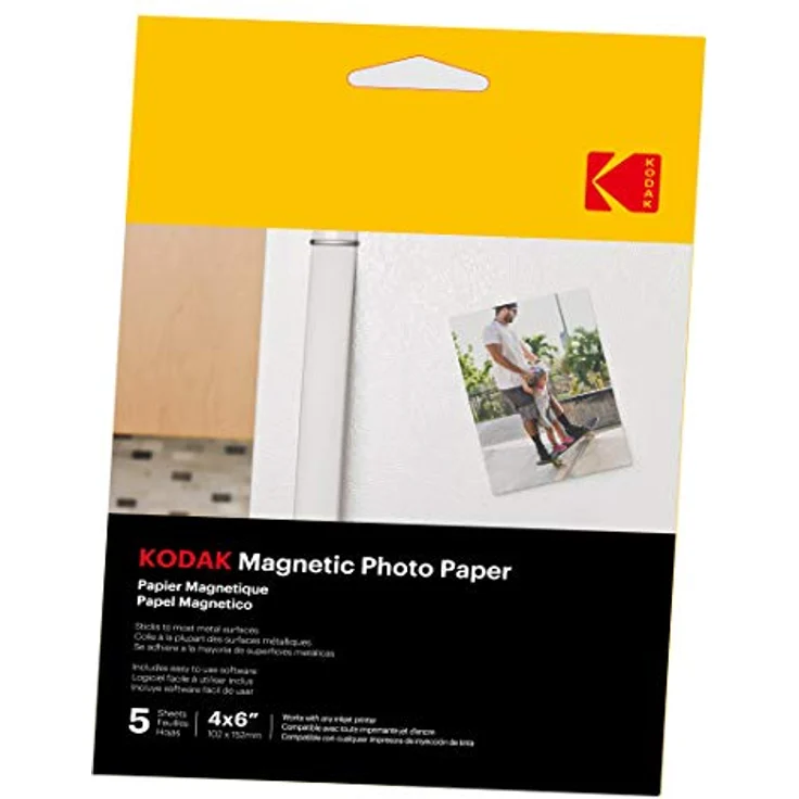 KODAK Magnetic Photo Paper, Magnetisches Fotopapier, Pack mit 5 Blättern, 10x15 cm, kompatibel mit Tintenstrahldruckern – Bild 2