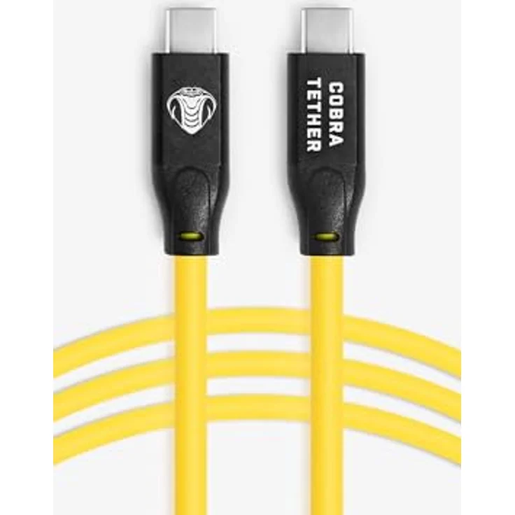 Cobra Tether USB-C auf USB-C-Kabel, 5 m, Gelb, gerade – Bild 2