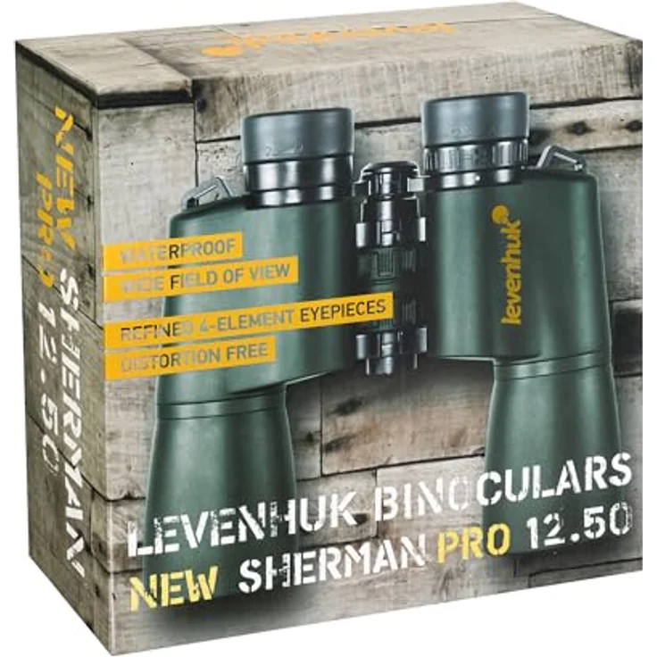 Levenhuk New Sherman PRO 12x50, wasserdichtes Fernglas mit 12-facher Vergrößerung und BaK4-Optik, olivgrün/schwarz – Bild 8