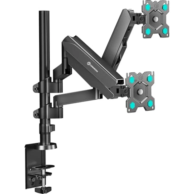 ONKRON G140-B Monitor-Halterung für 2 Monitore 13-32 Zoll, neigbar, schwenkbar, drehbar, Gasdruckfeder, VESA 75x75-100x100, Kabelmanagement, bis 8 kg pro Arm – Bild 1