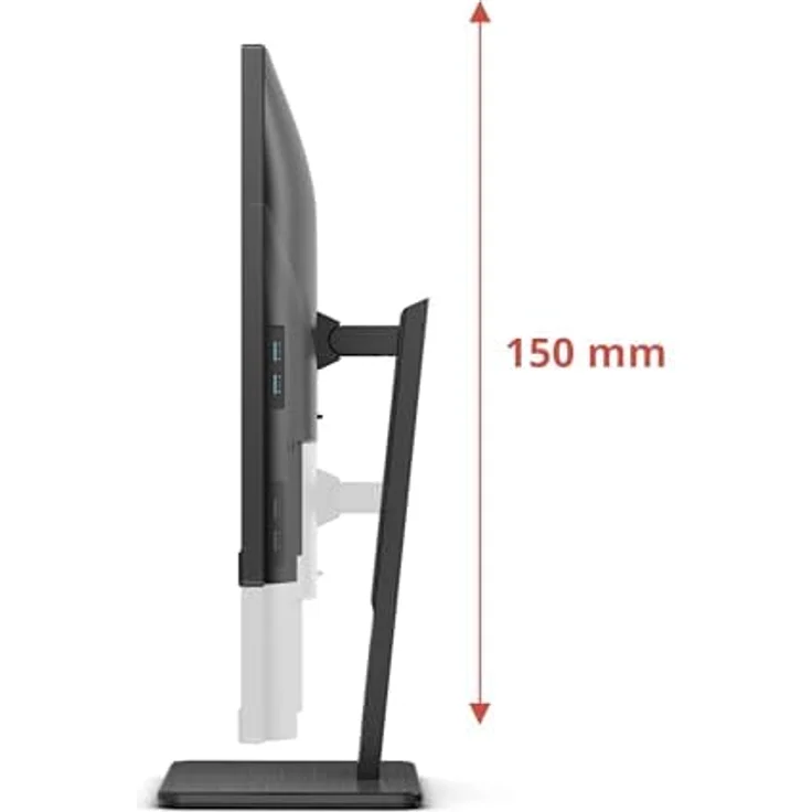 AOC 27E4CV 27 Zoll Full HD Monitor, höhenverstellbar, 120 Hz, USB-C (90 W Power Delivery), integrierte Lautsprecher, schwarz – Bild 4