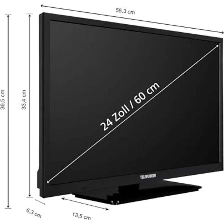 TELEFUNKEN T24X820 Mobile Smart TV 24 Zoll DVB/S/S2/T2/C 12/230 Volt, Android Smart Technik, Triple Tuner, USB Media-Player, 12V Fahrzeugkabel, schwarz – Bild 2