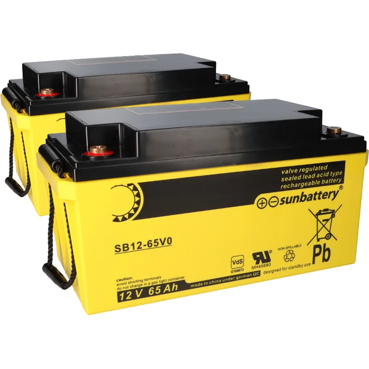 SSB Battery Akku für ESSER 581732, 2x 12V 65 Ah, AGM-Technologie für zuverlässige Notstromversorgung
