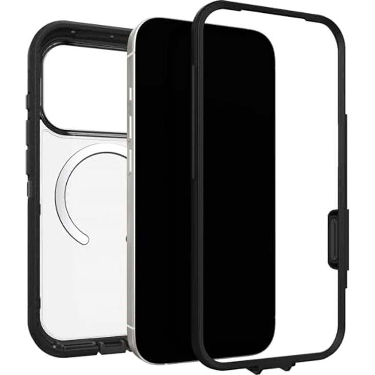 OtterBox Defender Series Pro XT Clear MagSafe Hülle für iPhone 17 Pro, stoßfest und ultra-robust, 7X Militärstandard getestet, transparent/schwarz, ohne Einzelhandelsverpackung – Bild 4