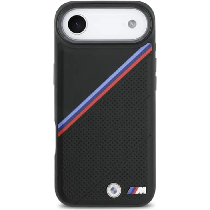 CG MOBILE BMW M Tricolor Metal Logo Schutzhülle, Kunstleder/PC/TPU, kompatibel mit MagSafe für iPhone 17 Air (Schwarz) – Bild 3