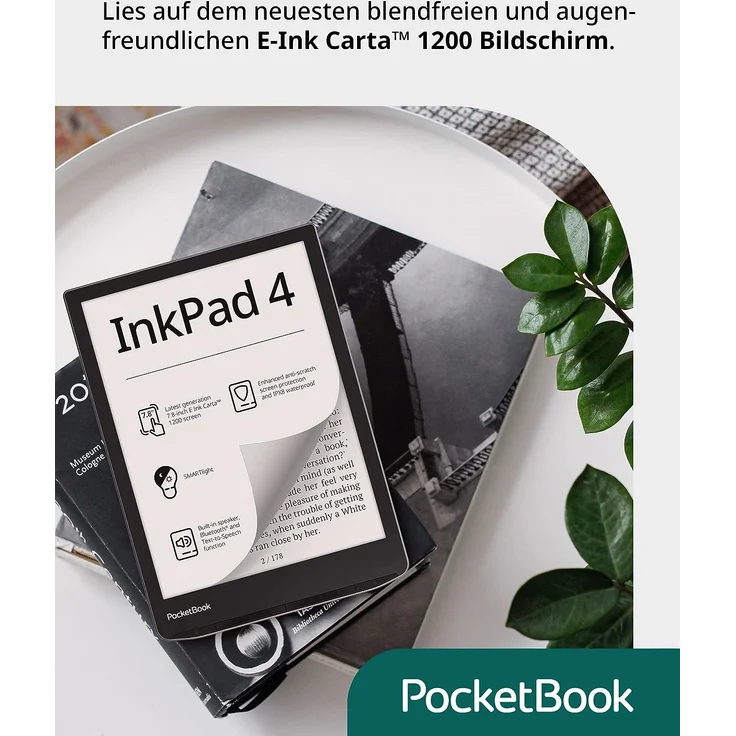PocketBook e-Book Reader InkPad 4 (deutsche Version) 32 GB Speicher, 19,8 cm (7,8 Zoll) E-Ink Carta 1200 Touch-Display – Bild 2