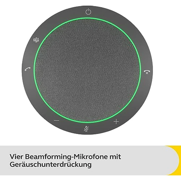 Jabra Speak2 40 tragbare Freisprechlösung, 4 Mikrofone mit Geräuschunterdrückung, 50 mm Breitband-Lautsprecher, Breitband-Audio, mit USB-A und USB-C, für MS-Teams zertifiziert, Dunkelgrau – Bild 4