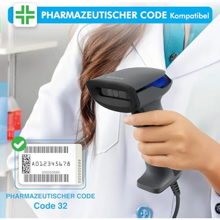 Atlantis A08-LD230P-2D Barcode-Scanner, 1D/2D, USB, 640x480, 60 fps, IP54, liest von Smartphone-Displays, inkl. Kurzanleitung – Bild 4