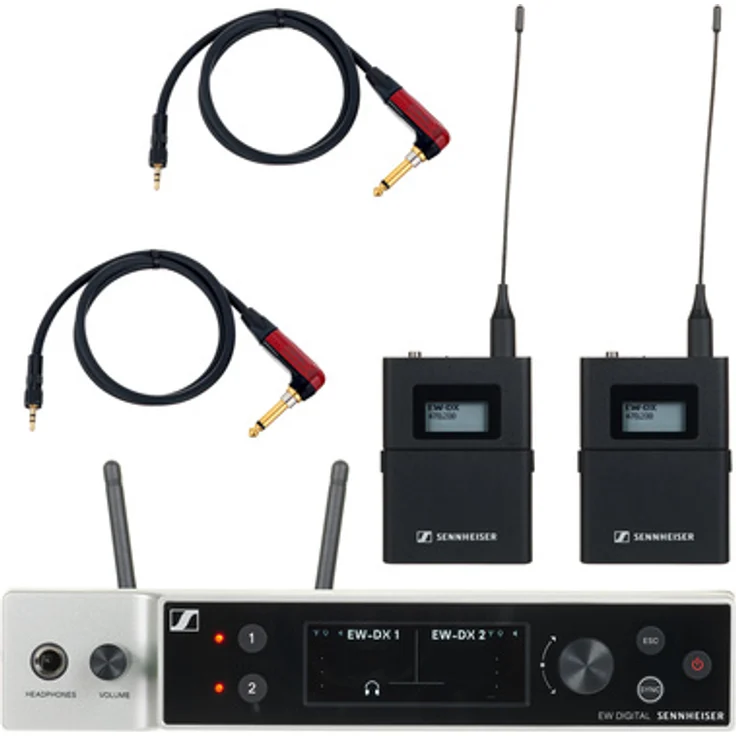 Sennheiser EW-DX 2 Dante CI Set Q1-9, Wireless Mikrofon System mit EM 2 Dante und 2 SK Q1-9 Sender