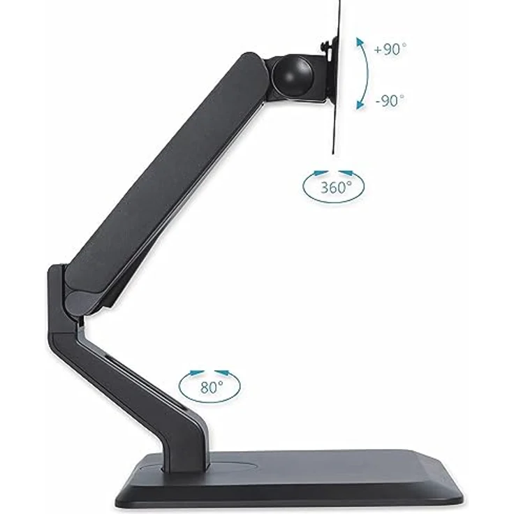 PureMounts PM-OFFI-ST-10 Schreibtisch Halterung für Touchscreens und Monitore mit 43-81 cm (17-32 Zoll), VESA 75x75 bis 100x100, vollbeweglich, Traglast max: 10kg, schwarz – Bild 2