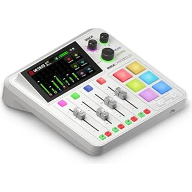 RØDE RØDECaster Duo Kompakte All-in-One Audio Produktionslösung für Podcasting, Streaming, Musikproduktion und Content-Erstellung (Weiß)