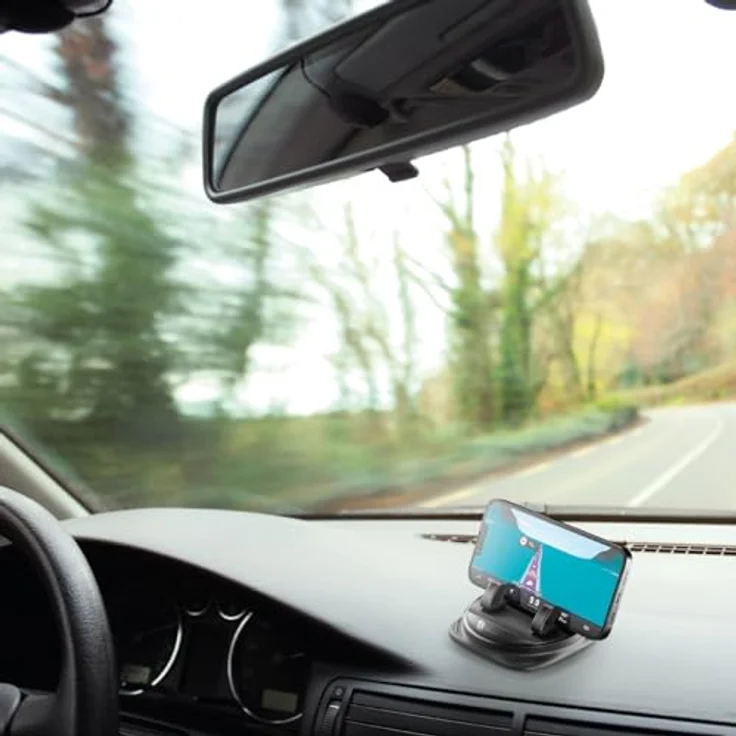 Cellularline Dash Hub 360, 360° drehbare Autohalterung für Smartphones, Schwarz – Bild 6