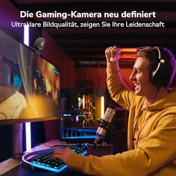 EMEET 4K Webcam Piko, KI-gestützte Dual-Kamera Webcam mit 3 Mikrofon-Arrays und 3 Soundmodi, USB-Webcam für Zoom/Skype – Bild 9