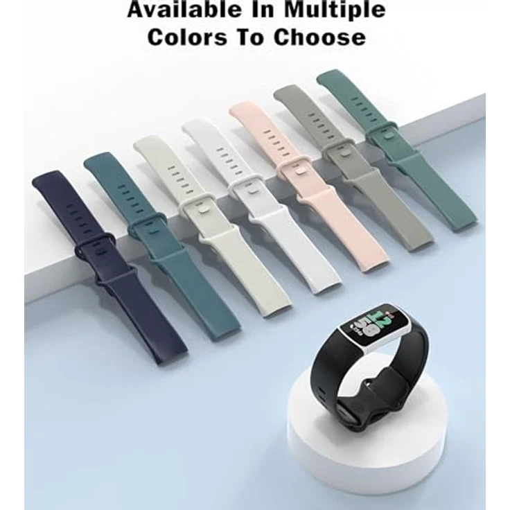 Astorgos 3 Stück Armband für Fitbit Charge 6/Fitbit Charge 5, Weiches TPE Uhrenarmband in Schwarz/Dunkel Blau/Tannen Grün, Hautfreundlich und Wasserdicht – Bild 5