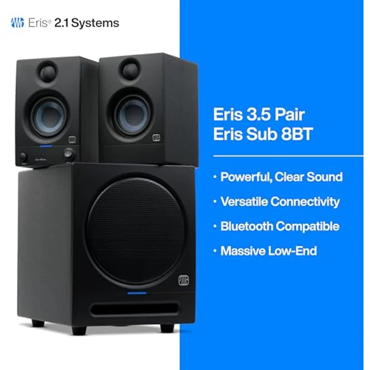 Presonus Eris 3.5 Studio Monitor-Boxen 2nd Gen PC-Lautsprecher (1 Paar, 50 W, Studioqualität, Ideal für Home-Studio - Musikhören - Gaming) – Bild 2