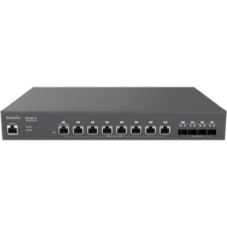 EnGenius ECS2512, Cloud Managed Layer 2+ Multi-Gigabit Netzwerk Switch mit 8 x 2.5G Ports und 4 x 10G SFP+ Uplink, schwarz