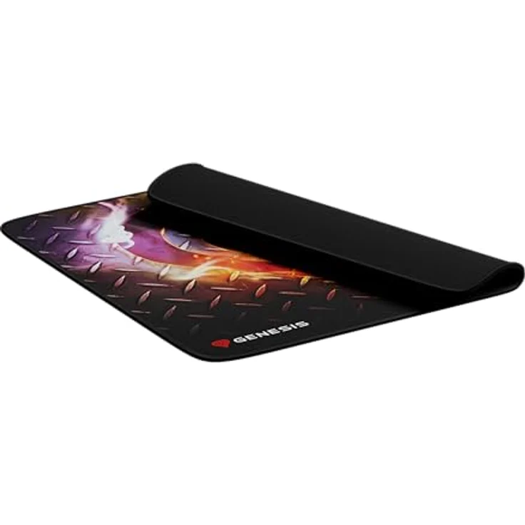 Genesis Carbon 500 M Steel G2 – Gaming Mousepad 450x400mm, präzise Stoffoberfläche, rutschfeste Gummi-Basis, umgenähter Rand, wasserabweisend, Steel-Logo Edition – Bild 5