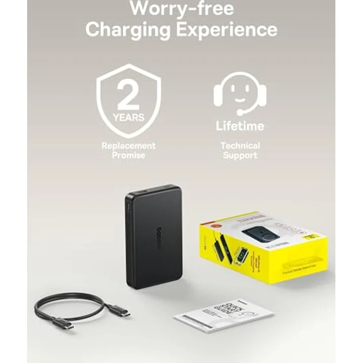 Baseus Airpow II 10000 mAh Qi2 Powerbank mit MagSafe 22,5 W, mit USB-C-Kabel (20 V/3 A, 30 cm), schwarz – Bild 7