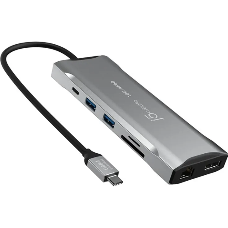 j5create 11-in-1 USB-C Triple-Monitor Dock, mit Ethernet und 100W PD, Mini-Dock für USB-C/USB4/Thunderbolt 3/Thunderbolt 4, 2 x HDMI, DP, 1GbE